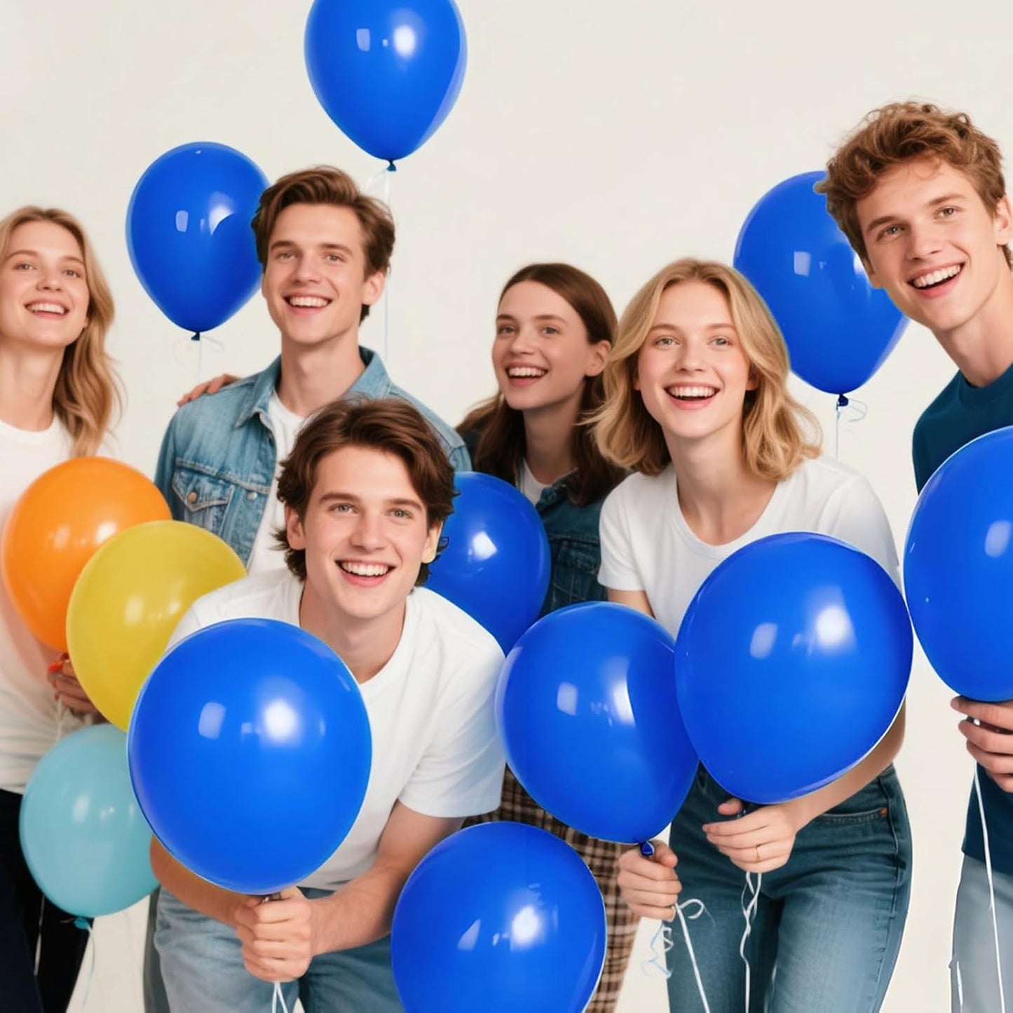 KAWKALSH Blue Balloon 110pcs, 12 Inch Thickened Latex Party Balloons Helium Bright Color for Birthday Baby Shower Wedding Party Supplies Arch Garland Decoration