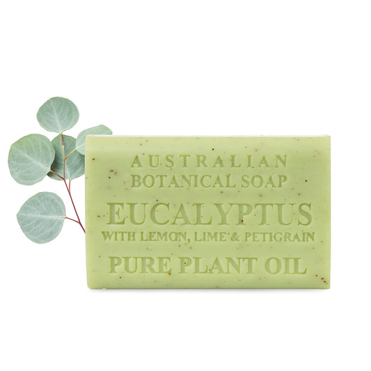 Australian Botanical Soap Eucalyptus with Lemon Lime and Petitgrain 6.6 oz Triple Milled Luxury Soap Bar Enriched with Shea Butter and Natural Oils, Pack of 1