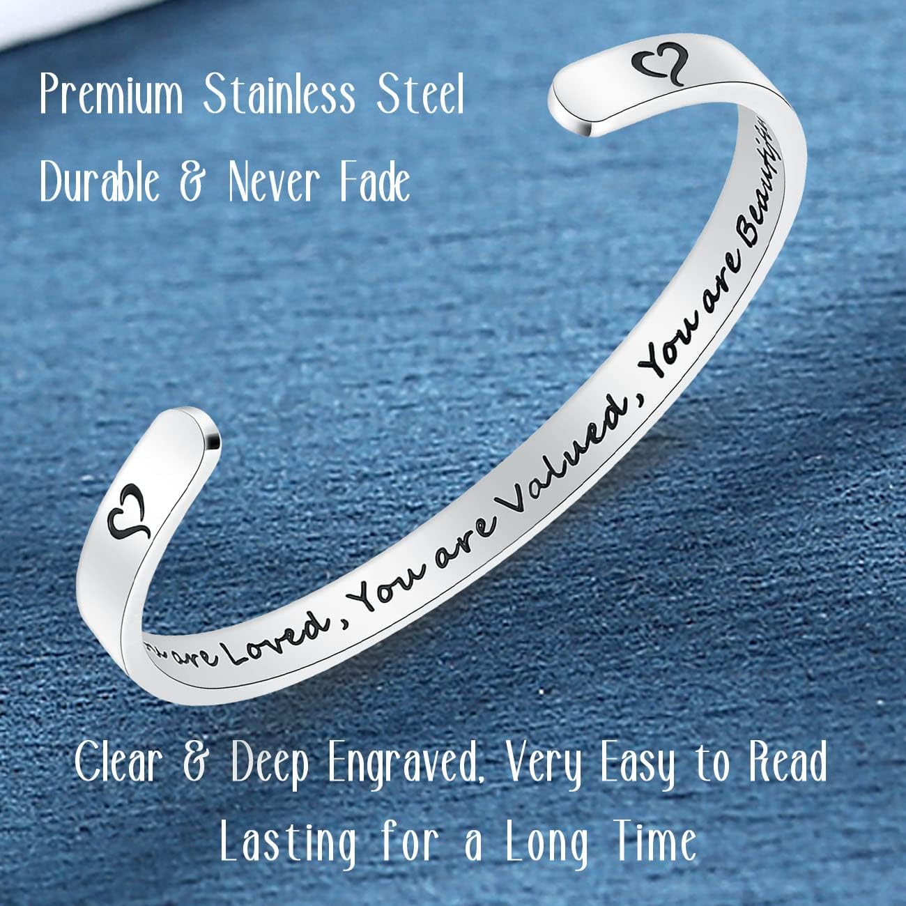 SAM & LORI Personal Bracelets for Teens/Women-Inspirational Jewelry Gifts (Various Designs) for Daughter/Sister/Mom/Friends-Adjustable Bracelet in a Pretty Gift Box