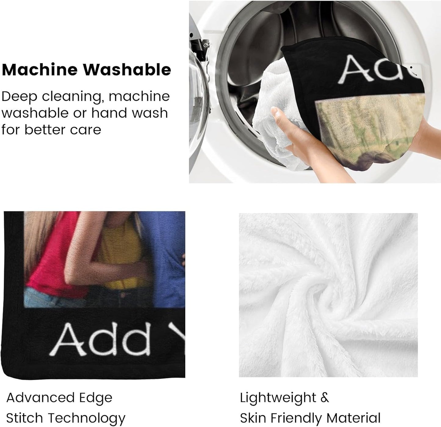 Custom Blanket with Photos Personalized Picture Collage Throw Blankets Gifts for Mother Father Lover Friend Customized Picture Gifts Flannel Blanket Christmas Birthday Wedding 40"X50" Made in USA