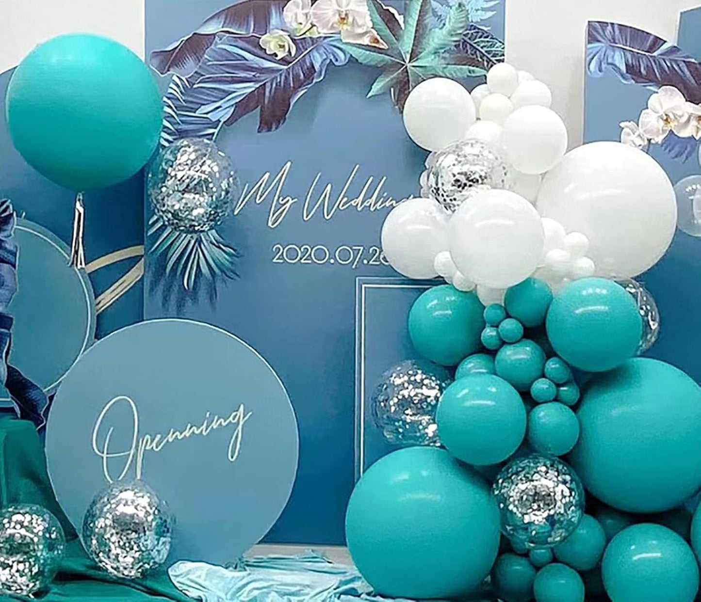 KALOR 12 Inch Teal Blue Balloons, 50 Pcs Latex Helium Balloons for Kid's Birthday Party, Baby Shower, Wedding, Graduate Party Decorations