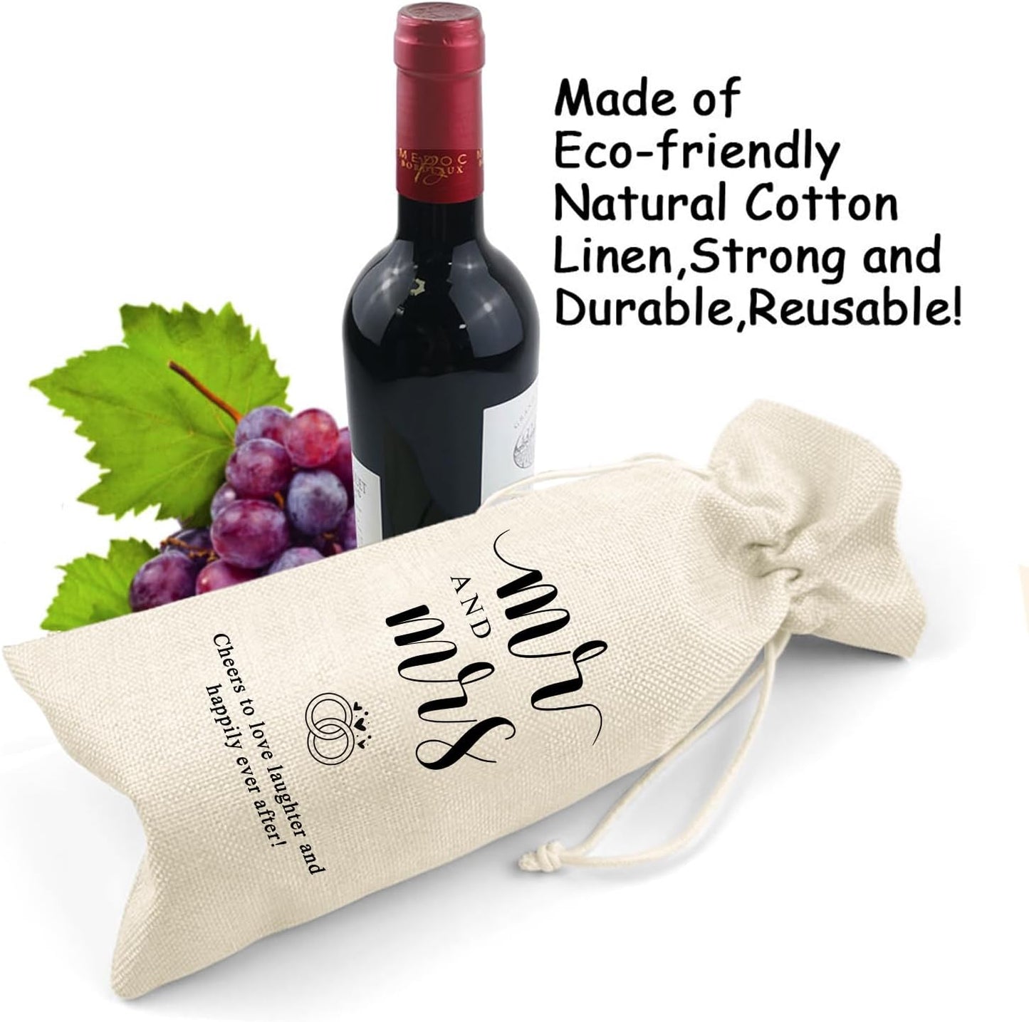 LANBAIHE Mr and Mrs Wine Bag, Wedding Shower Gifts Wine Bag, Bridal Shower Engagement Gifts, Mr and Mrs Wedding Gift Party Decorations