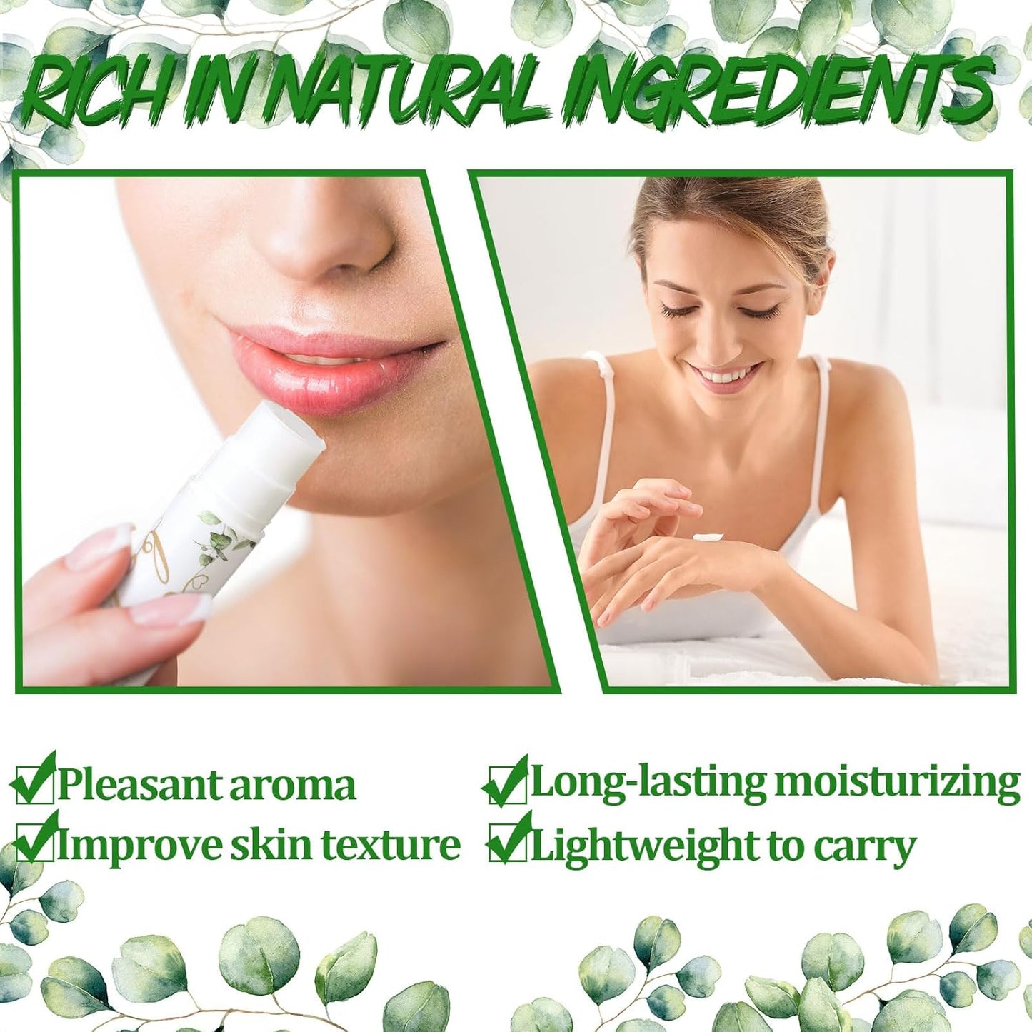 48 Sets 192 Pcs Baby Shower Gifts for Guests Sage Green Oh Baby Shower Games Prizes Greenery Eucalyptus Party Gifts Bulk 48 Hand Cream and 48 Lip Balm Bridal Wedding Party Favors Travel Size