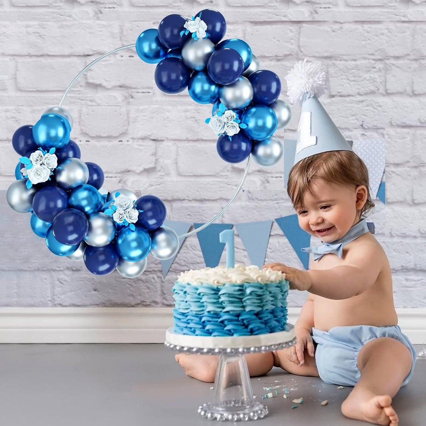 Balloons Blue and Silver, 50PCS Navy Blue Silver Latex Balloon, Navy Blue Silver Party Balloons Birthday Balloons Decoration for Girls Boys Birthday Party Baby Shower Bridal Shower Engagement