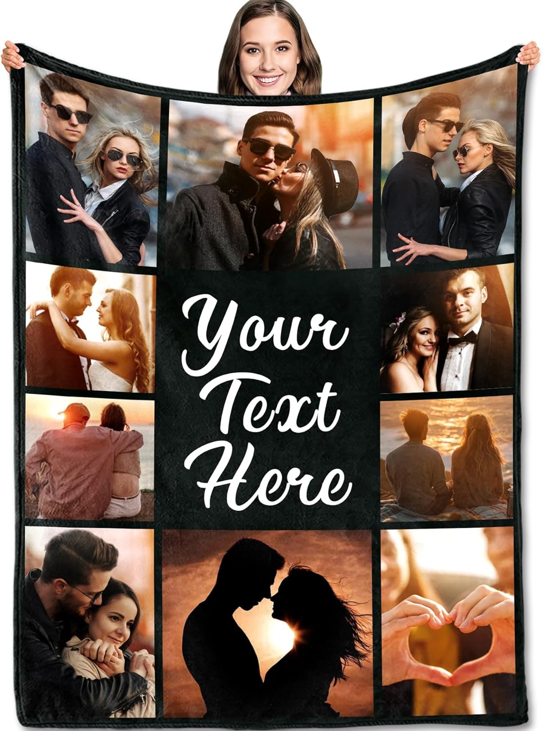 Yofair Ships Next Day, Custom Blanket with Picture Anniversary Wedding Gifts for Women Men Personalized Photo Blankets I Love You Couple Gift for Boyfriend Girlfriend Wife Husband