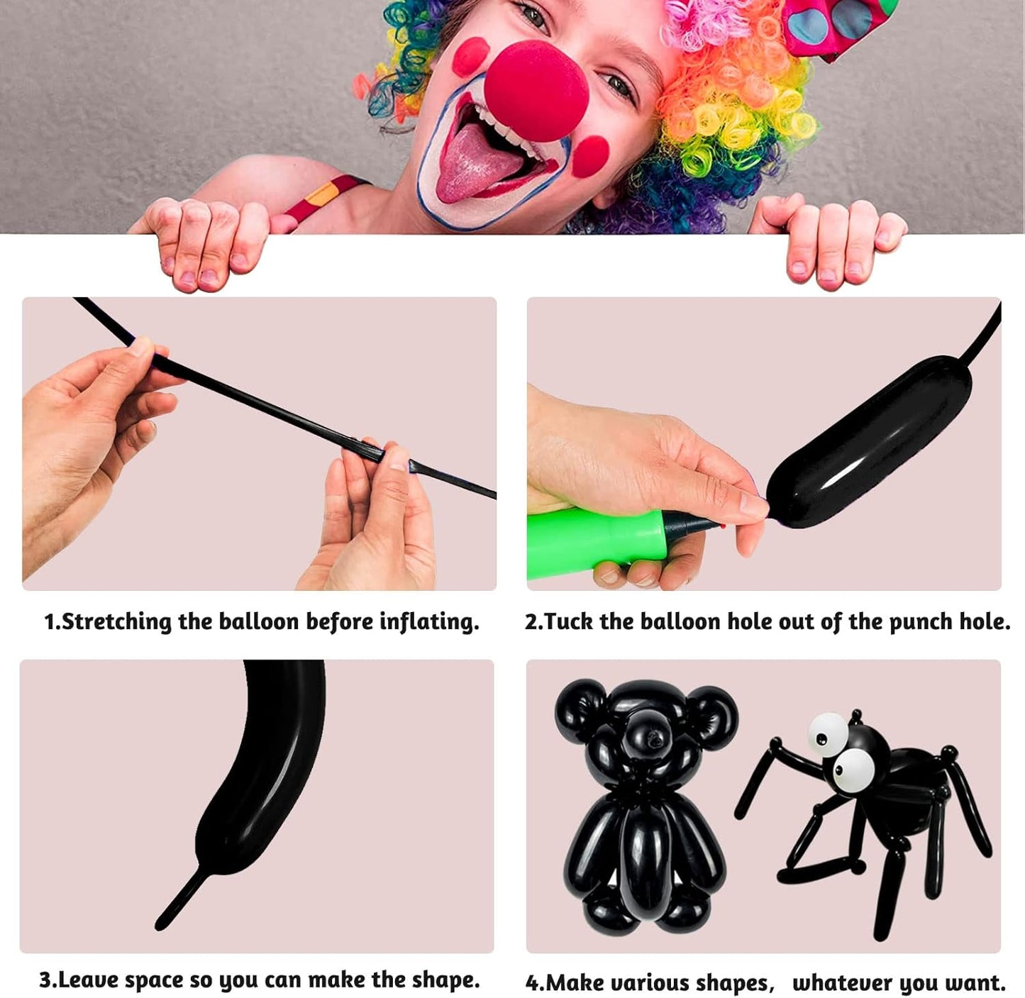 Black Long Balloons Premium 260 Twisting Balloons Animals Magic for Birthday Kids Wedding Party Supply 100pcs