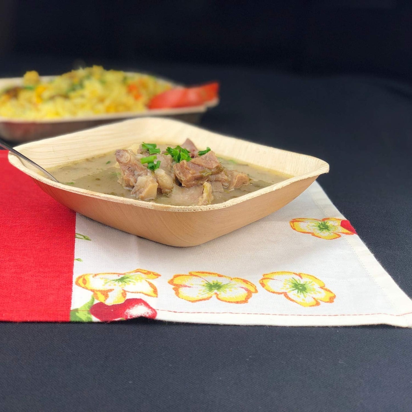 Raj Palm Leaf Bulk Bowls [25-Pack] 7" Square Bowl like Bamboo Bowls Disposable, Strong, Decorative Compostable Tableware for wedding, Lunch, Dinner, Birthday, Camping, Outdoor BBQ, Picnic…