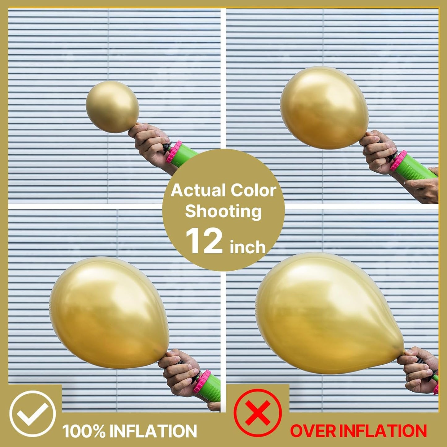 PartyWoo Metallic Gold Balloons 50 pcs 12 Inch Light Gold Balloons for Graduation Baby Shower Gender Reveal Christmas Wedding New Year Anniversaries Birthday Party Decorations Gold-G129