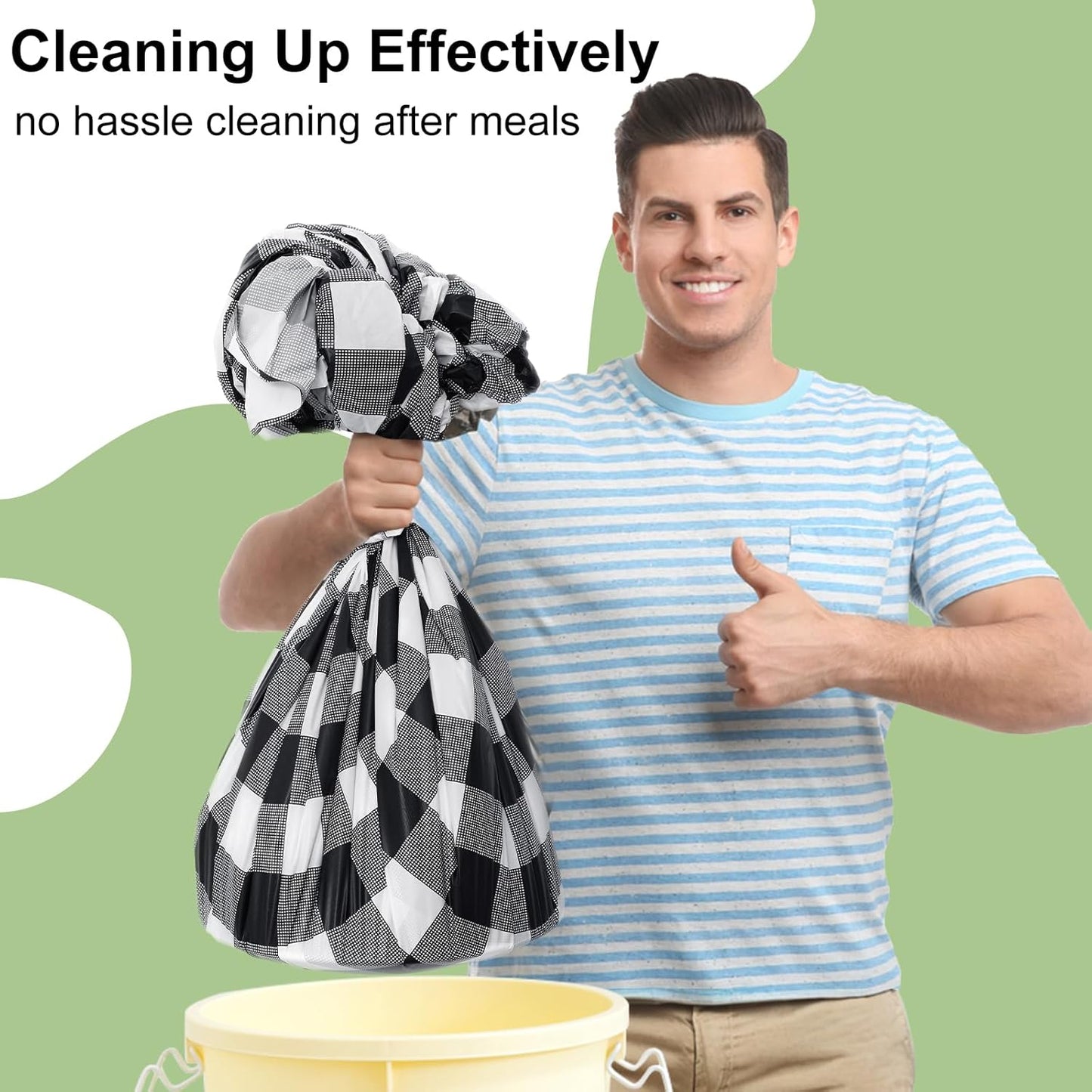 Smiry 54 Inch x 100 Feet Disposable Table Cover Roll, Black & White Plastic Table Cloth in Cut-to-Size Box with Slide Cutter, Waterproof Rectangle Tablecloths for Weddings, Banquets, Outdoor