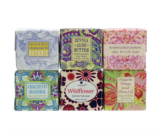 Greenwich Bay Trading Company Spring Garden Bloom Flower Shea Butter Soap Gift Set – Floral Shea Butter Soap Set of Six – Luxurious, Moisturizing, and Perfect for Gifting, 1.9oz (Summer)