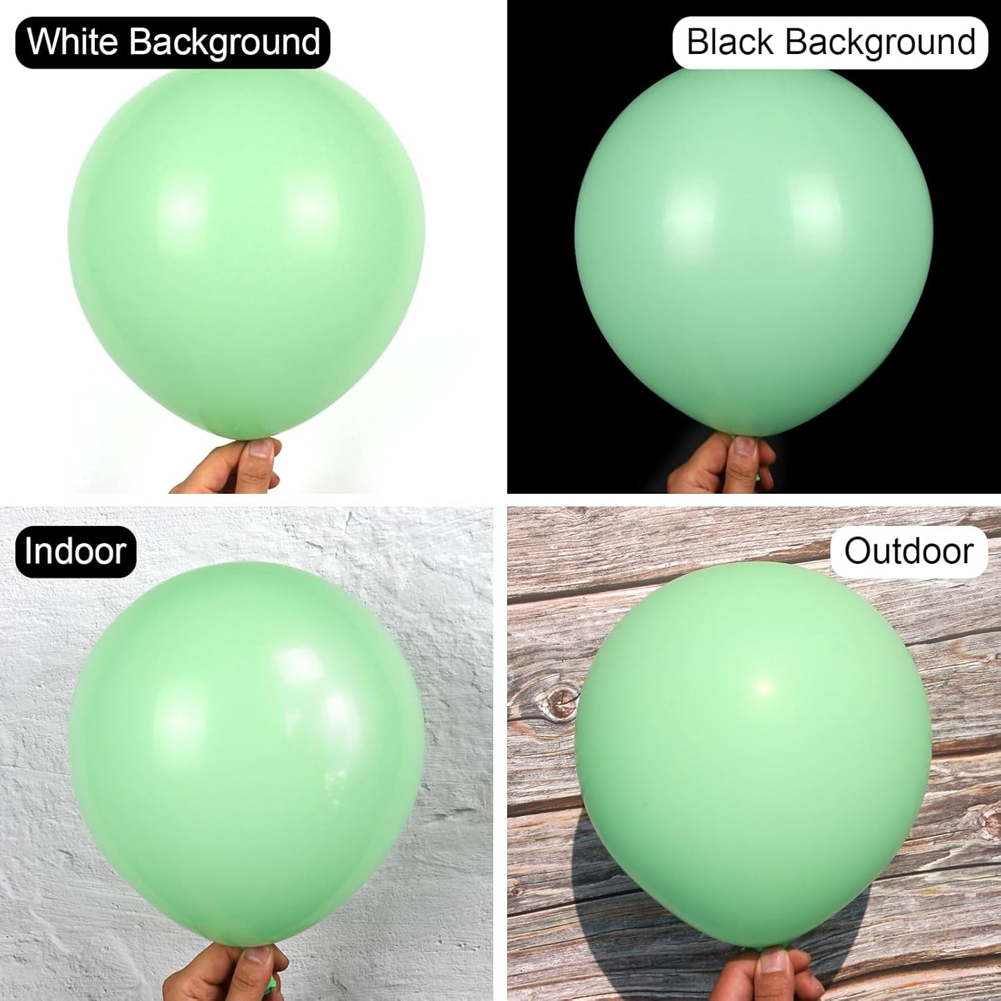 Pastel Makani Green Balloons, 150 pcs Different Sizes Pack of 18 Inch 12 Inch 10 Inch 5 Inch Mint Green Balloons for Balloon Garland Balloon Arch as Birthday Party Wedding Decorations
