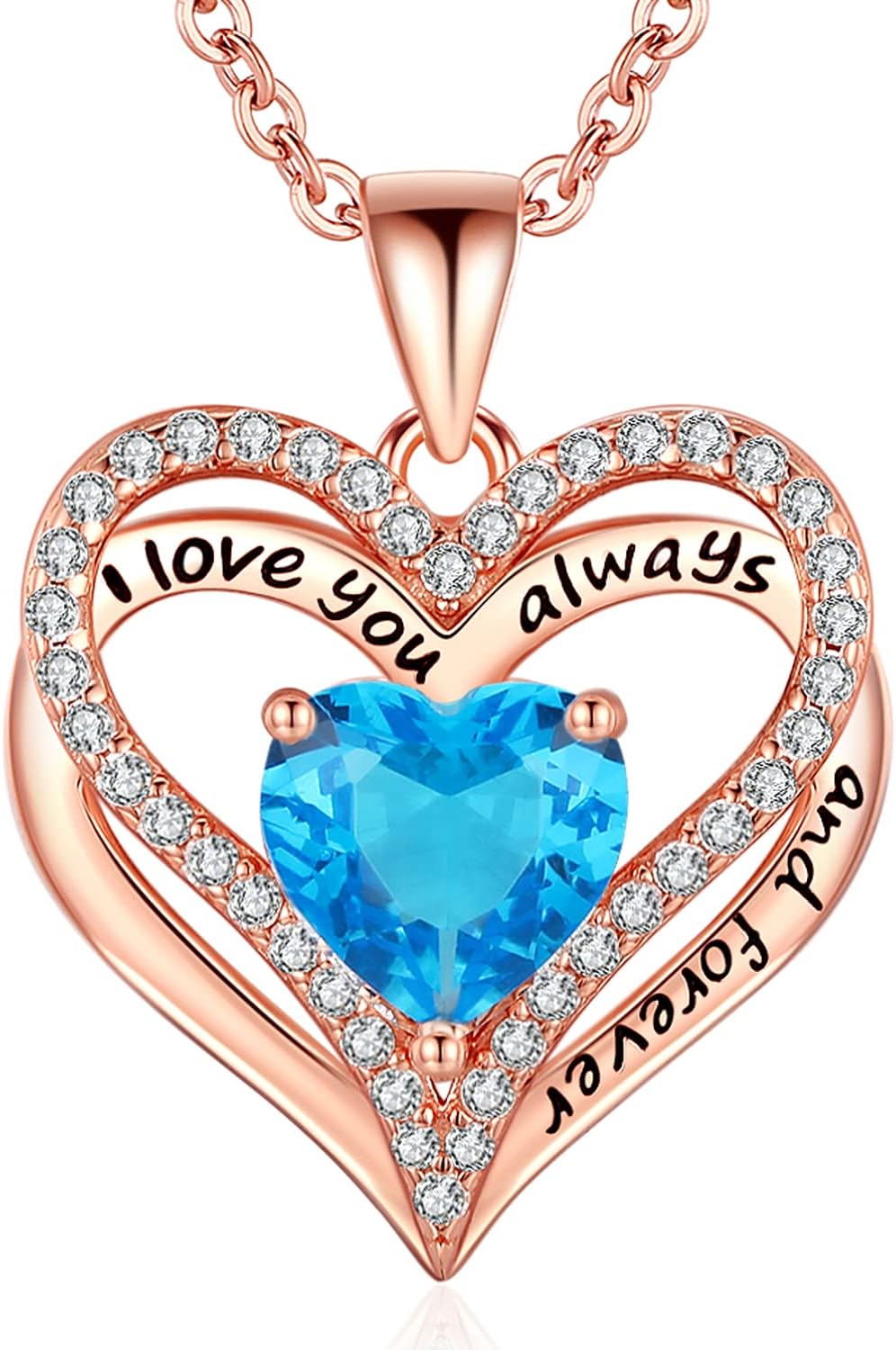 S925 Sterling Silver Necklace for Women, Wife Jewelry Rose Gold, Mom Birthday Valentines Mothers Day Gifts, Girlfriend Necklaces, Daughter Heart Jewel, Anniversary for Her