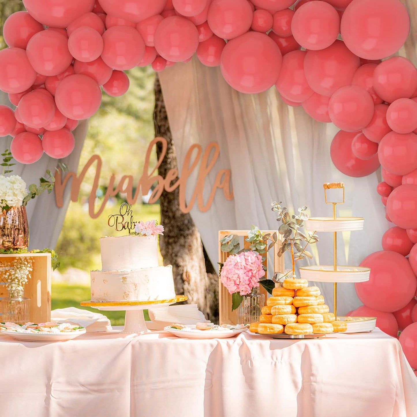 134Pcs Coral Red Balloons Different Sizes 5 10 12 18 Inch Coral red Balloon Latex Balloon for Birthday Wedding Baby Shower. (Vintage coral red)