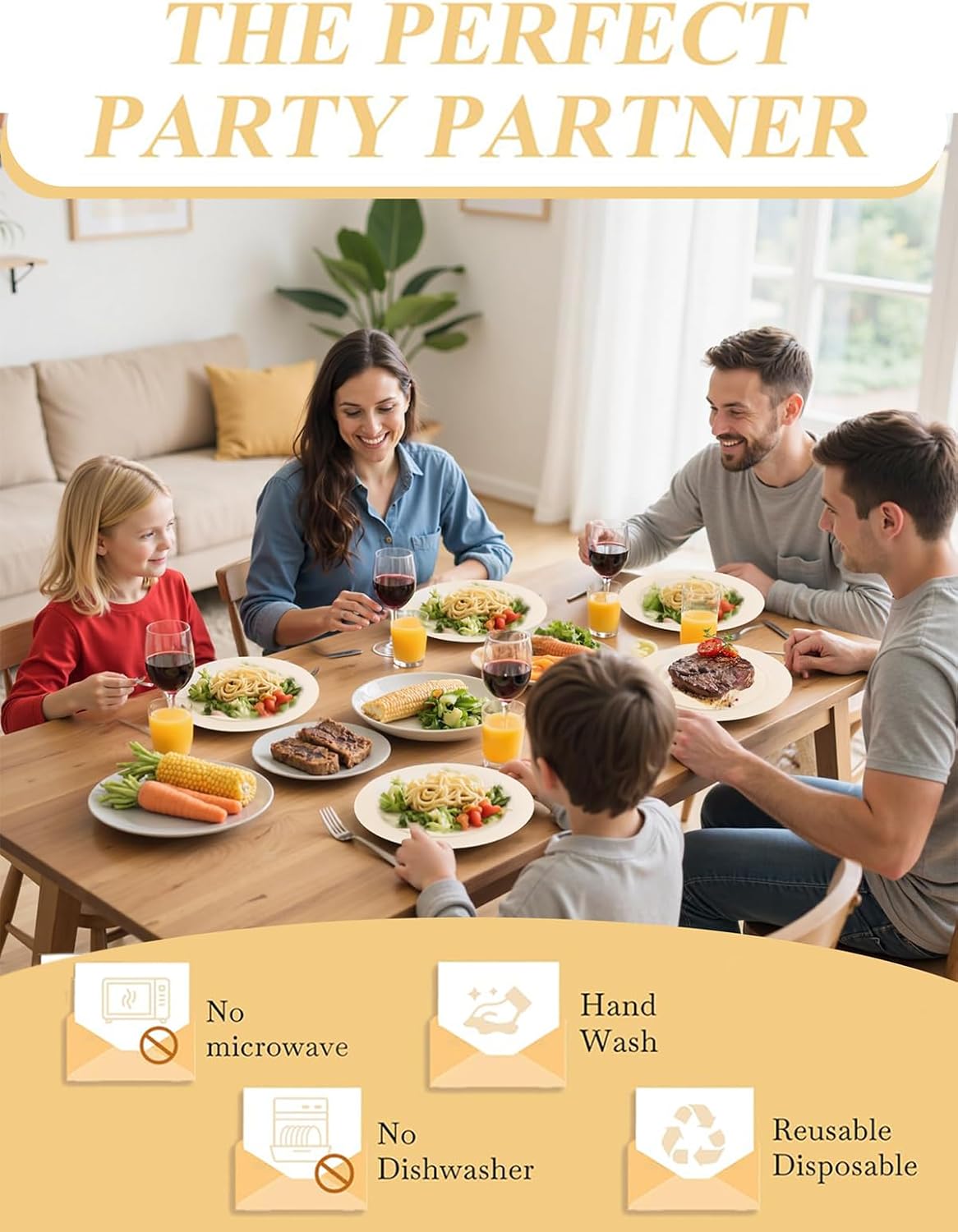 WDF 200PCS Ivory Plastic Plates - Elegant Ivory Disposable Plates for Party- Include 100 Dinner Plate 10’’ and 100 Plastic Dessert Plate 7’’ Perfect for Thanksgiving/Wedding/Party/BirthdayBaby Shower