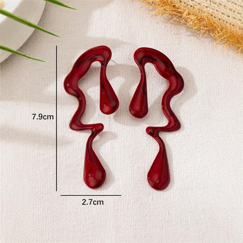 Irregular WaterDrop Earrings Melted Liquid Asymmetrical Drop Earrings for Women Embrace Minimalist Statement Earrings Jewelry