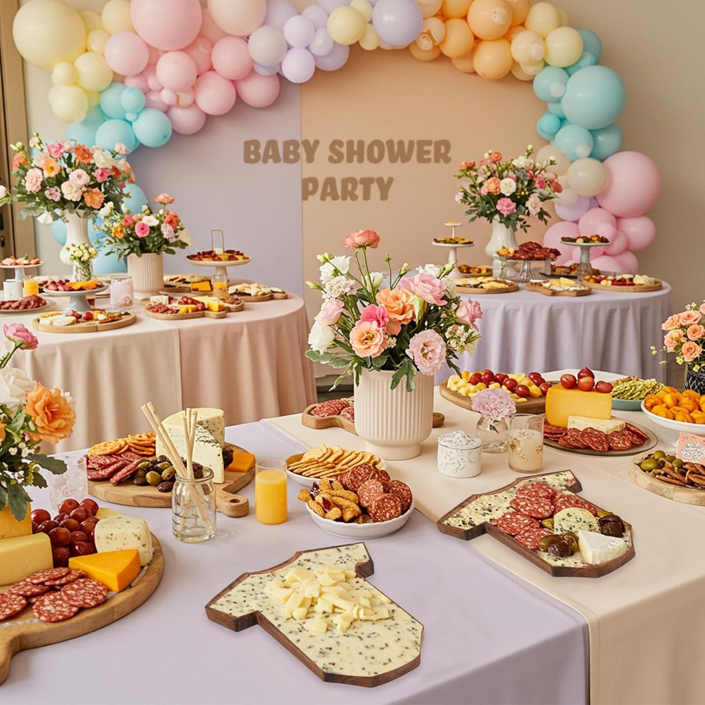 36 Set Baby Shower Gifts for Guests Clothing Shaped Charcuterie Board Set Thank You Tags with Box Mini Cheese Board Party Favors for Gender Reveal Favors Baby Shower Game Prizes (Acacia Color)