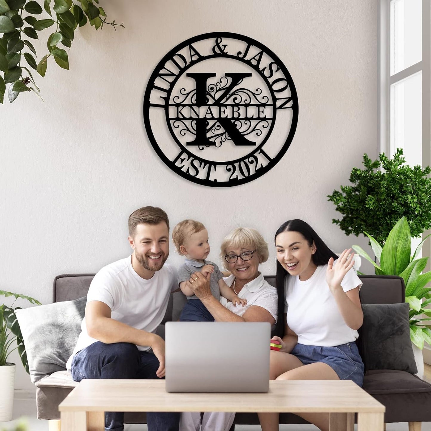 Personalized Family Name Sign Custom Last Name Metal Sign Personalized wedding gifts Monogram gifts Wall Decor Split Letter Name Metal anniversary wedding Signs