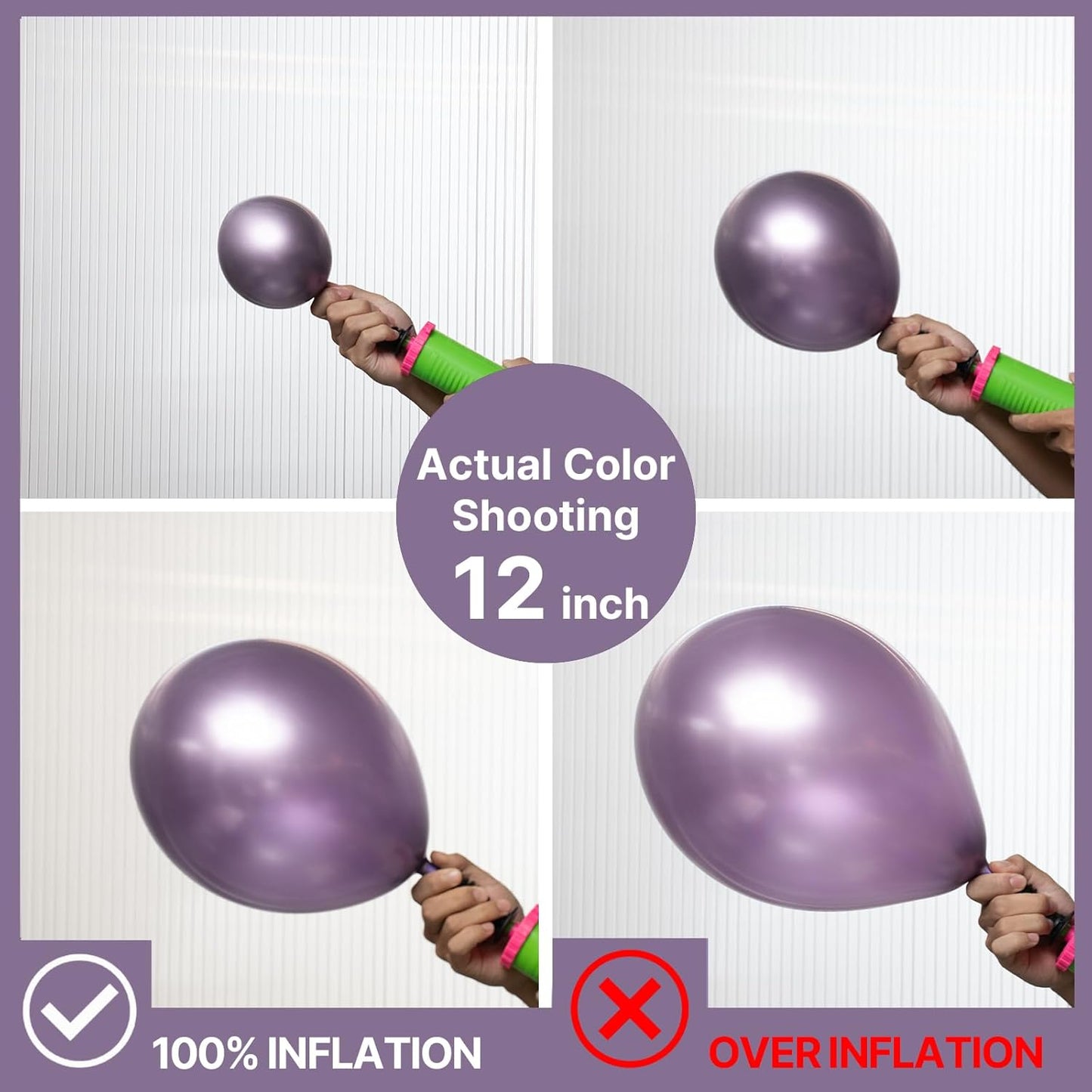 PartyWoo Metallic Purple Balloons 50 pcs 12 Inch Metallic Lavender Light Pastel Purple Lilac Latex Helium Balloons for Graduation Baby Shower Wedding Butterfly Birthday Party Decorations Purple-G130