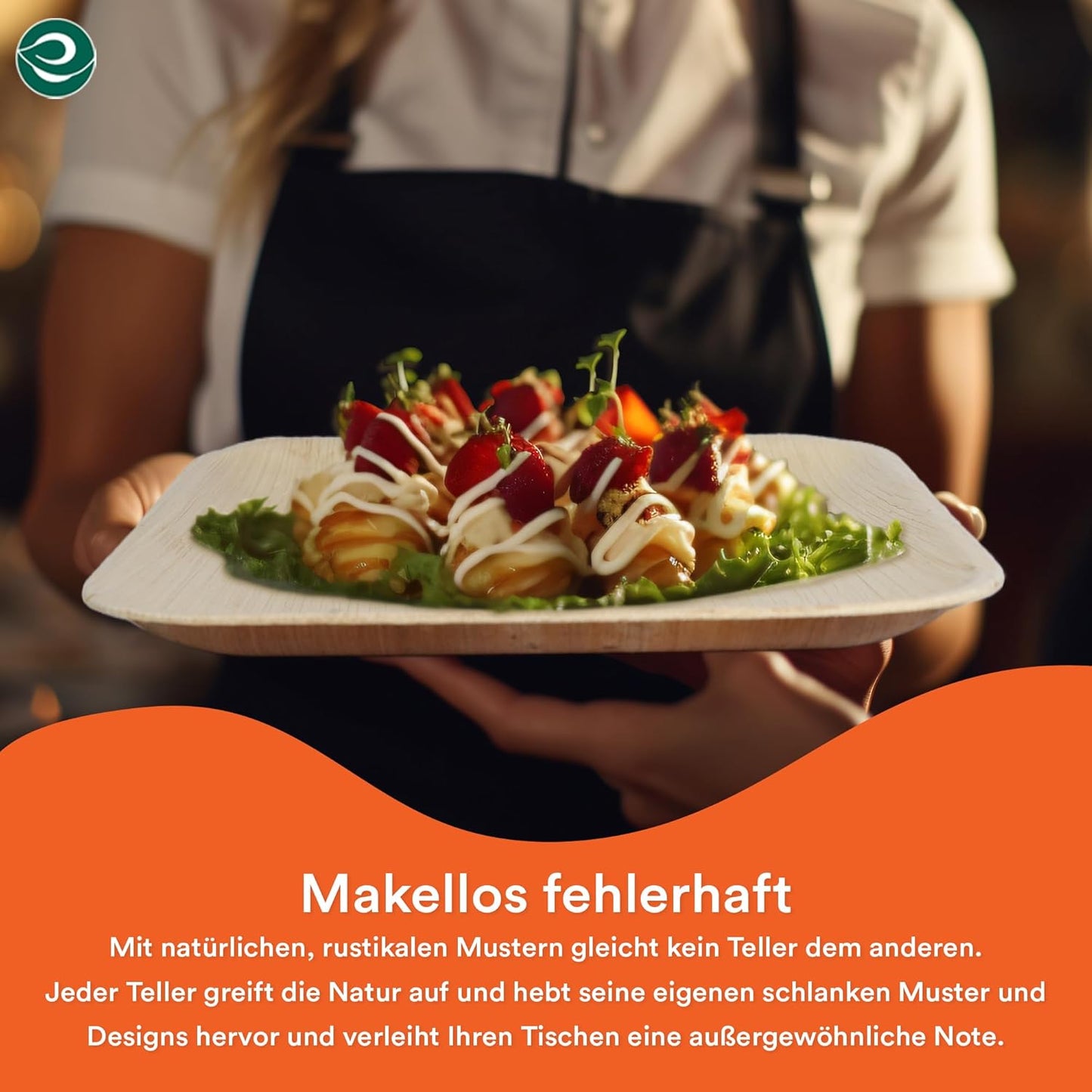 ECO SOUL Compostable 8 Inch Palm Leaf Square Plates (50 Count) Like Bamboo Plates | Biodegradable | Eco-Friendly, Microwave & Oven Safe