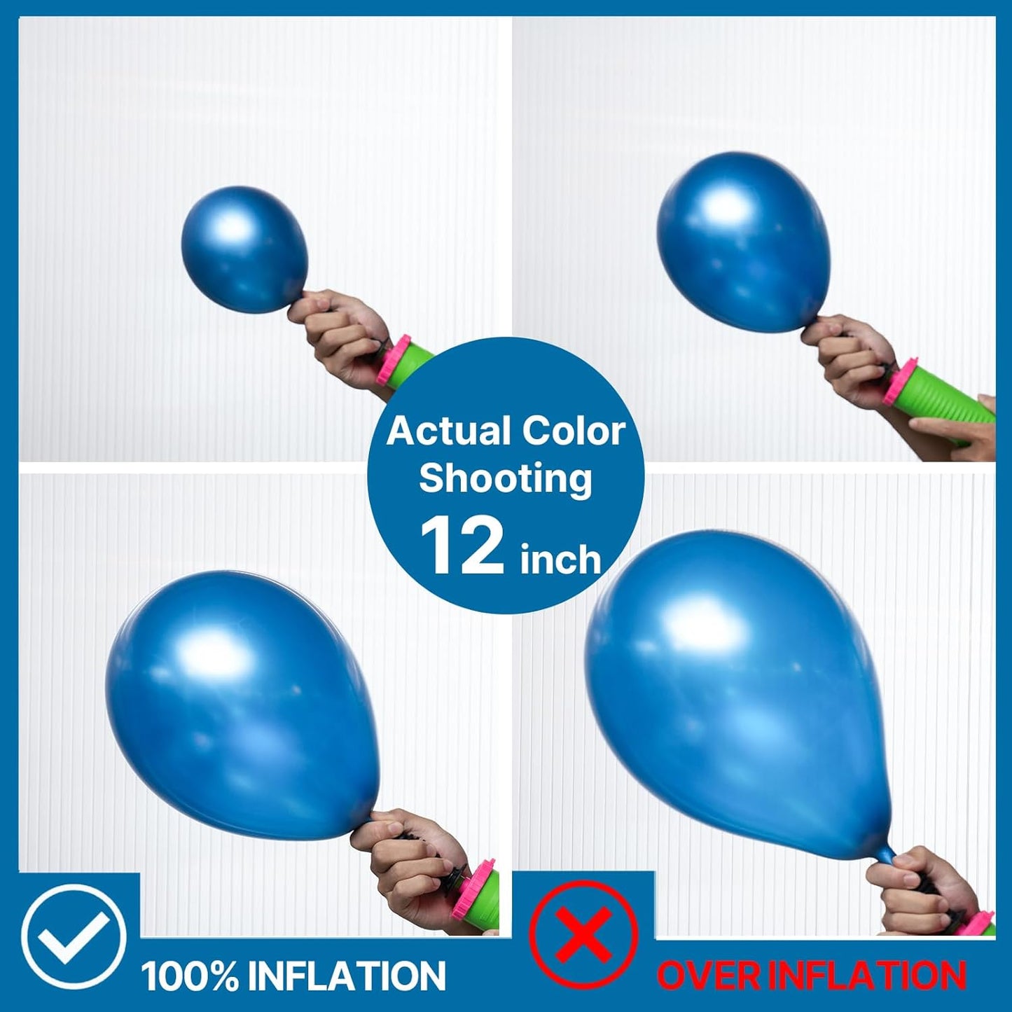 PartyWoo Metallic Blue Balloons 50 pcs 12 Inch Chrome Blue Latex Helium Balloons for Graduation Wedding Baby Shower Engagement Wedding Gender Reveal Birthday Party Decorations Blue-G106