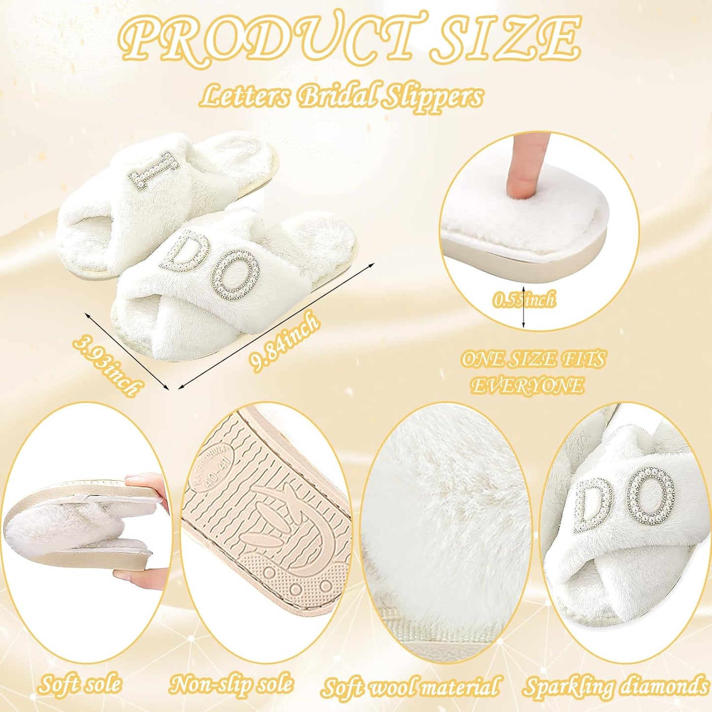 Bride To Be Gift Set - Makeup Bag, Slippers, Robe, Hair Clip - Wedding Gifts