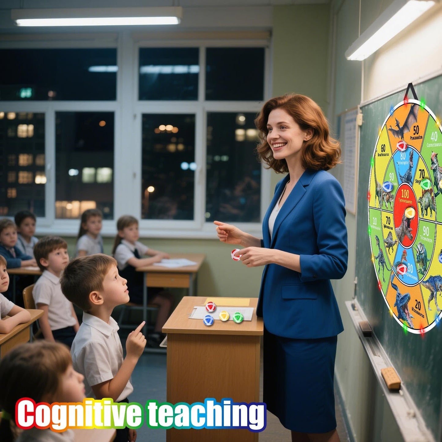 30 Inch LED Dart Board Kids Game,12PCS Sticky Balls,Indoor/Outdoor Sports Carnival Games Yard Party, Suitable for 3 4 5 6 7 8 9 10 Years Old Boys and Girls Birthday Gifts Dinosaur Toys