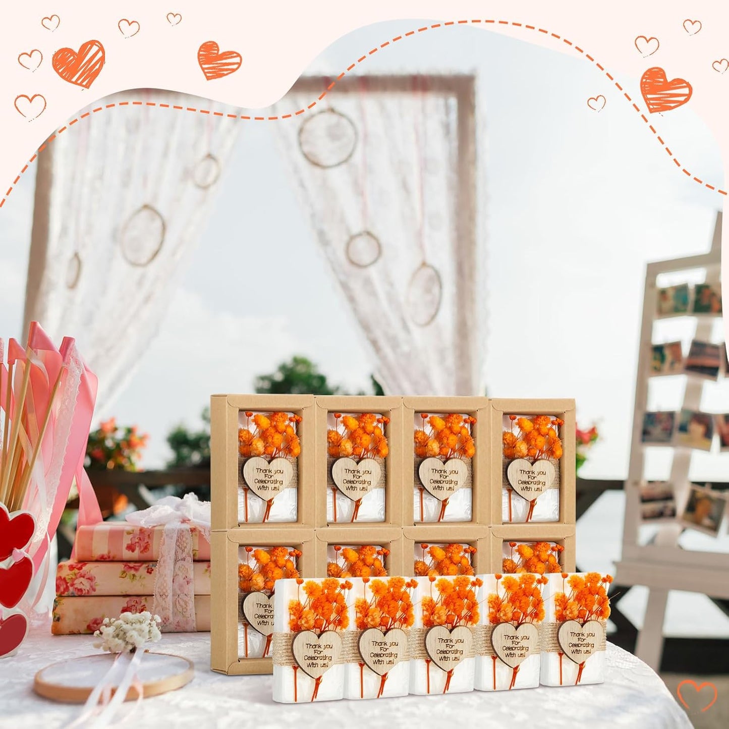 Demissle 30 Pcs Mini Scented Soap Wedding Party Favors Gifts Baby Shower Bridal Shower Handmade Natural Soap Favors for Guests in Bulk for Wedding Souvenirs Engagement Party(Orange)
