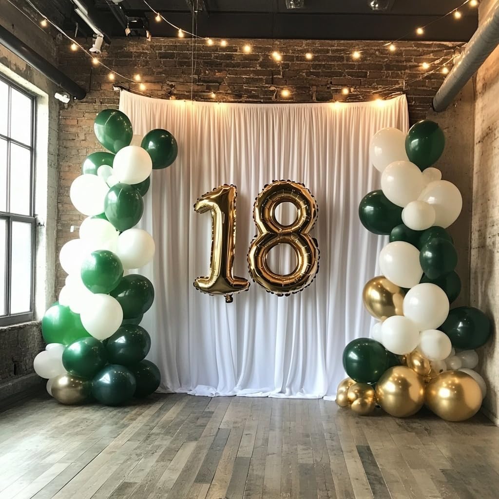 Dark Green Balloons 125 PCS Different Sizes 18 12 10 5 Inch Emerald Hunter Forest Green Balloon Arch Kit for Birthday Baby Shower Christmas Graduation Dinosaur Jungle Theme Party Decorations