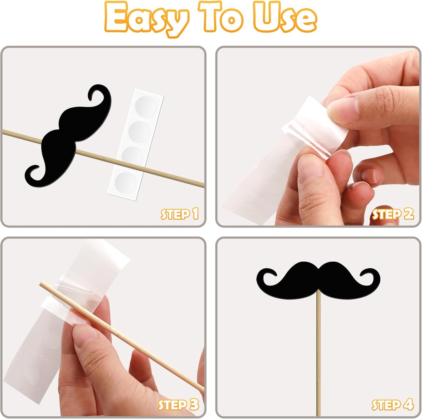 Photo Booth Props, Kaluofan 24PCS Photobooth Props, Funny Photo Props Party Props Accessories for Adults and Kids, Photo Booth Props for Wedding Birthday Christmas New Year‘s Eve(Black+Gold)