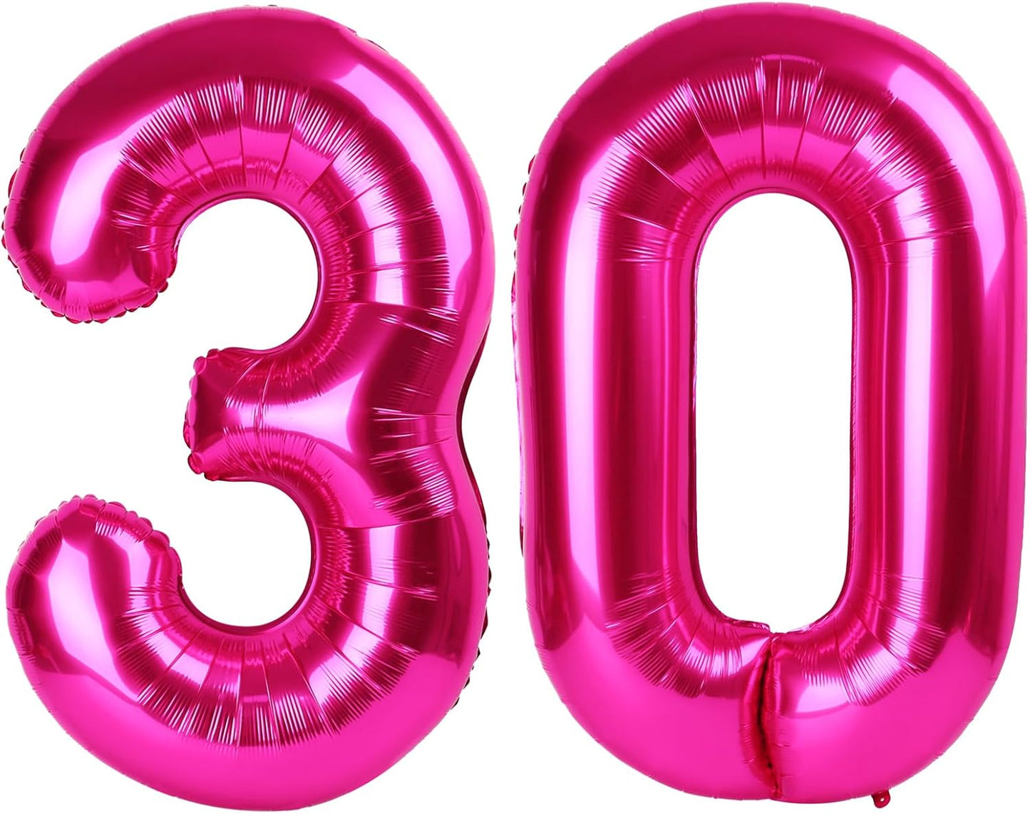 Hot Pink Number 30 Balloons 40 inch, 30 Number Balloons, 30th Birthday Decorations, 30 Year Old Women Hot Pink Party Supplies
