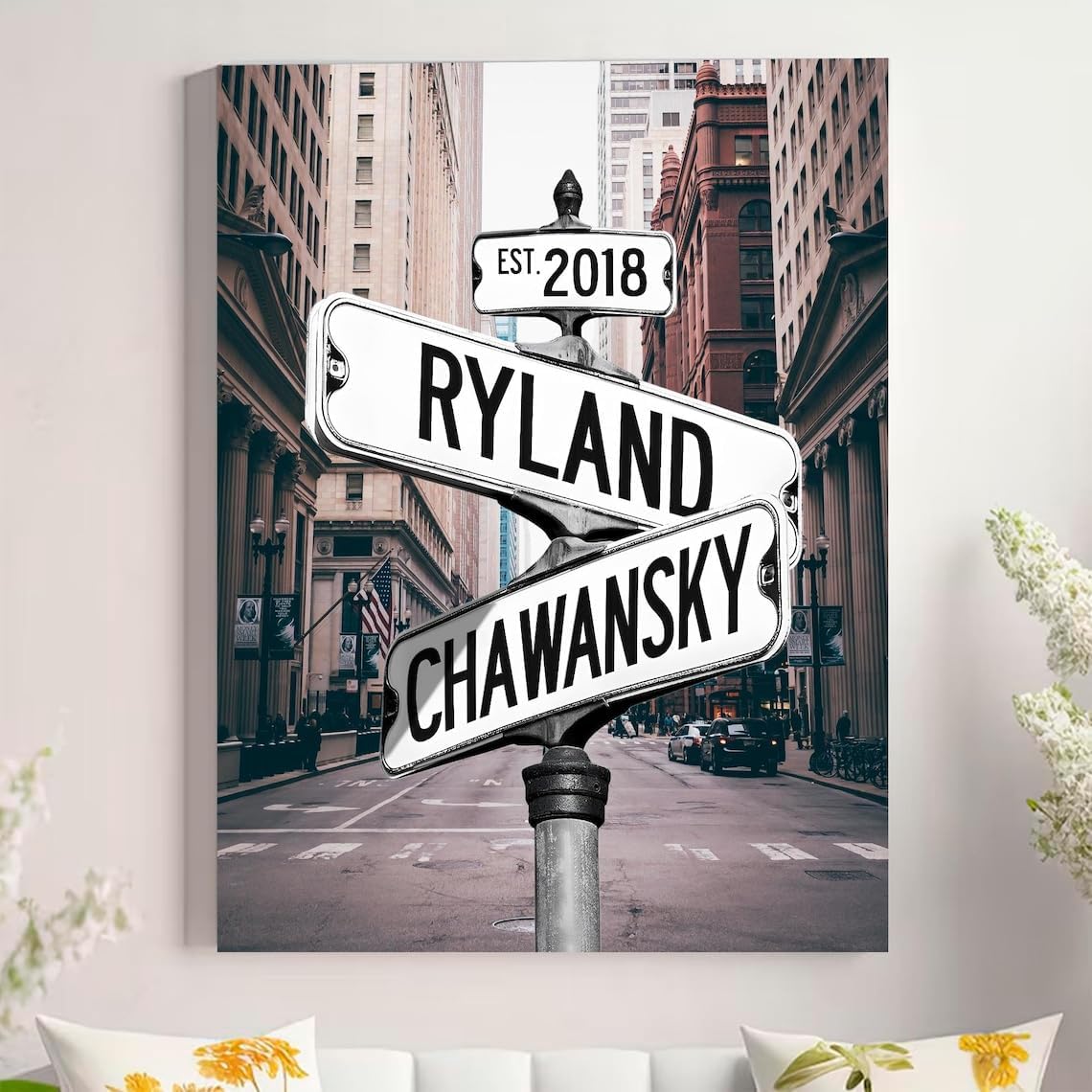 Personalized Crossroad Couples Street Sign Vintage Customize Name And Date Valentine's Day Christmas Birthday Wedding Anniversary Engagement Gifts For Him Her Boyfriend Girlfriend Wife Husband #9