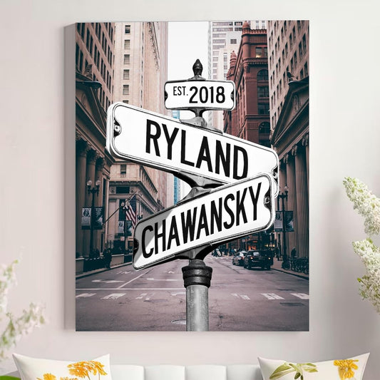 Personalized Crossroad Couples Street Sign Vintage Customize Name And Date Valentine's Day Christmas Birthday Wedding Anniversary Engagement Gifts For Him Her Boyfriend Girlfriend Wife Husband #9