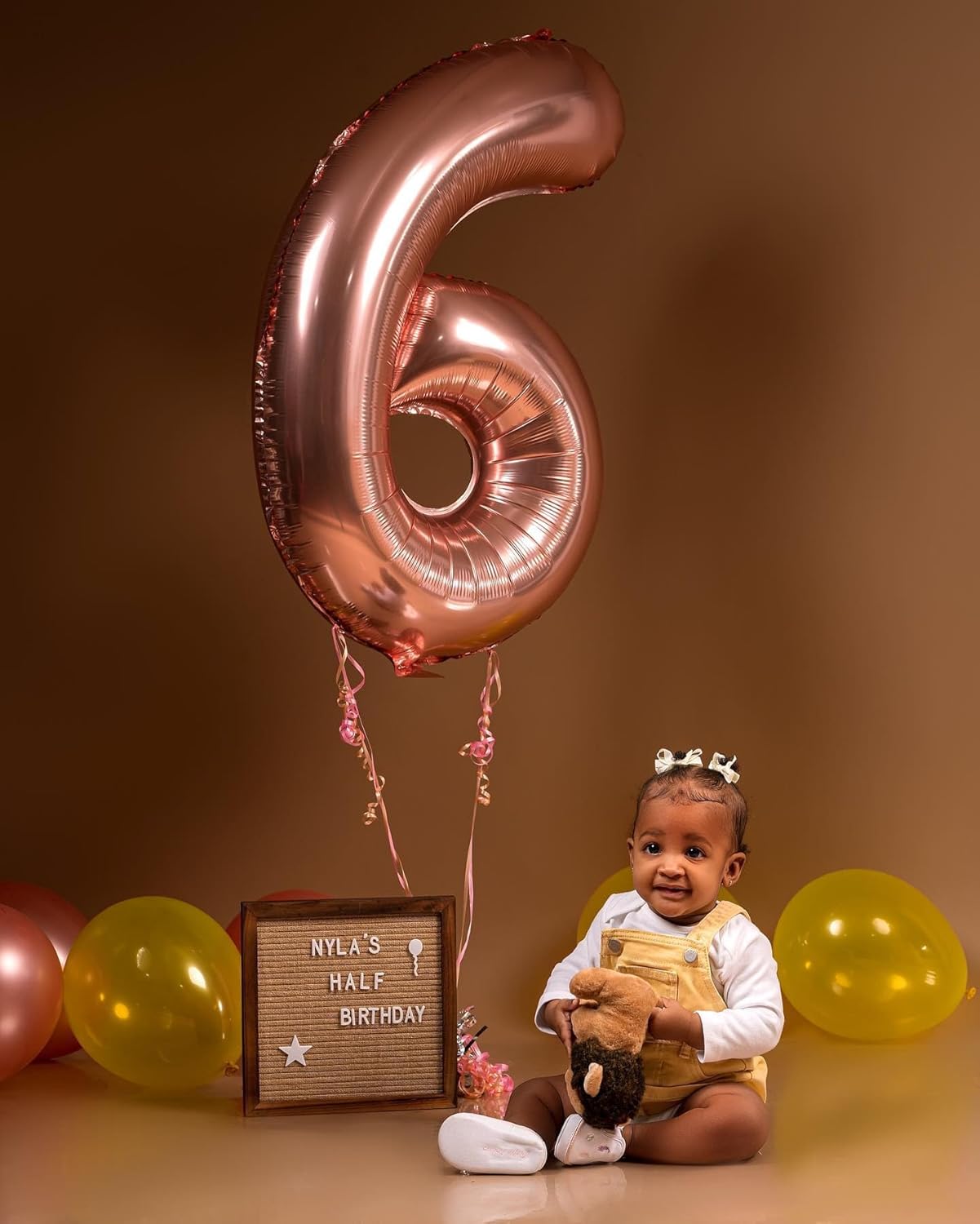 Rose Gold Number 16 Balloon 40 inch, 16 Number Balloons, 16th Birthday Decorations for Girls Boys, 16 Year Old Rose Gold Party Supplies