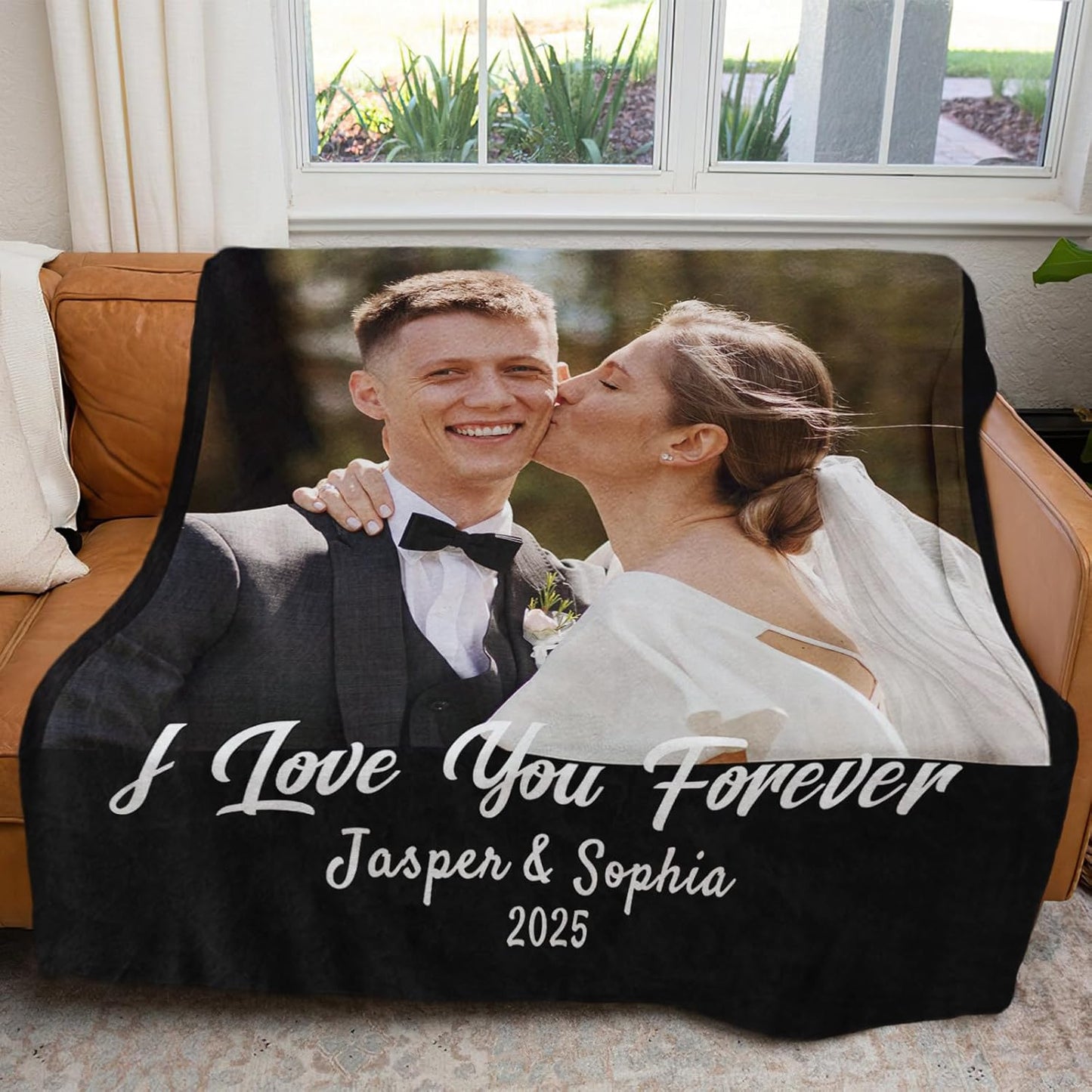MeMoShe Custom Blanket with Picture, Personalized Sherpa Blanket for Adult, I Love You Wedding Gifts for Couples Girlfriend Boyfriend, Customized Throw Blanket for Adults Wife Husband-1 Photo Sherpa