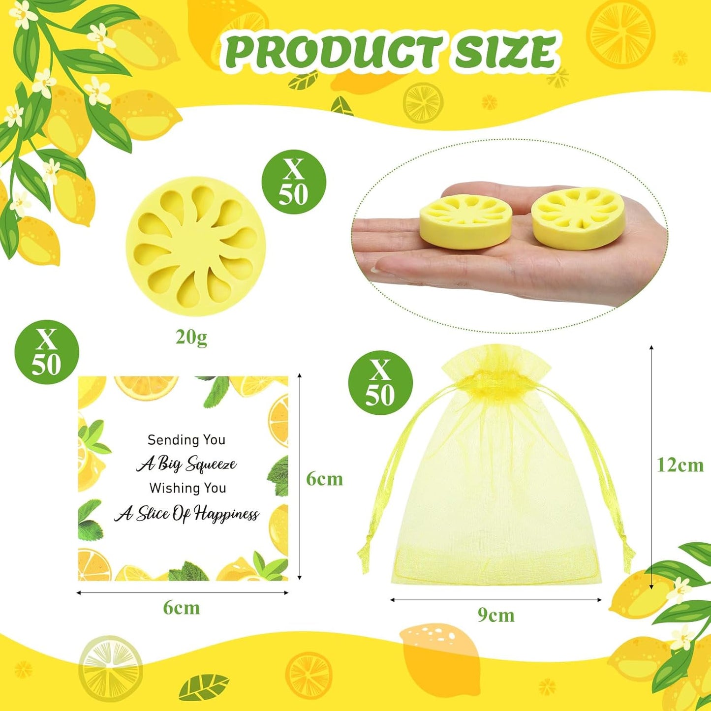 50 Set Lemon Soap Party Favors Bridal Shower Favors Lemon Shaped Soap Big Squeeze Wedding Gifts with Card and Yellow Bag for Bridal Party Baby Shower Decorations