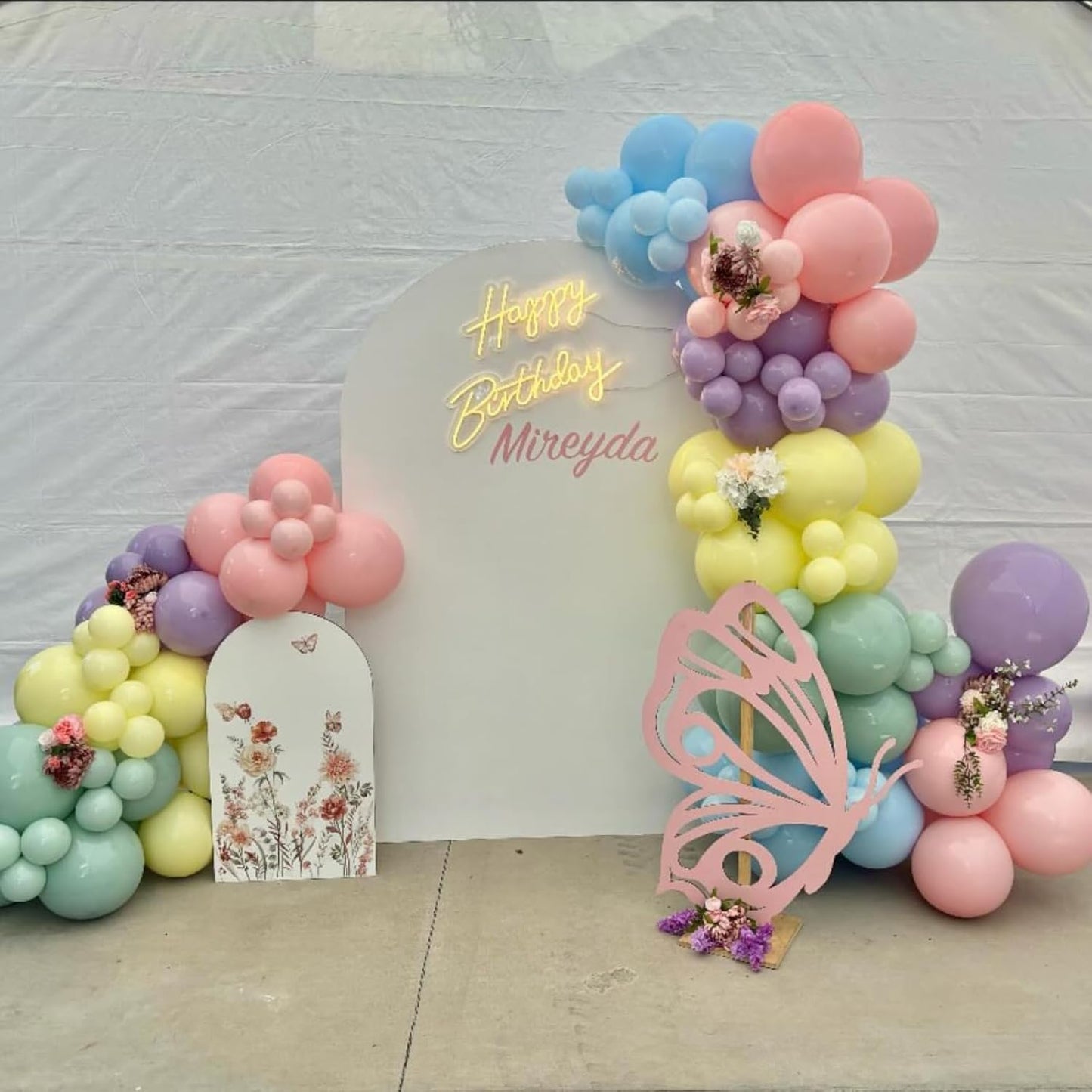 Pastel Balloon Arch, Rainbow Balloon Arch Kit with 18/12/5 inch Macaron Pink Yellow Purple Orange Teal Blue Gold Latex Balloon for Birthday Baby Shower Wedding Pastel Party Decorations