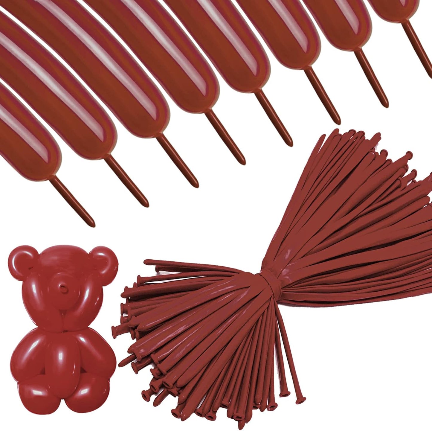 260 Long Balloons 100 Pack Coffee Brown Twisting Animal Balloons Thickening Latex Modeling Long Magic Balloons for Animal Model Weddings Birthdays Festival Party Decorations