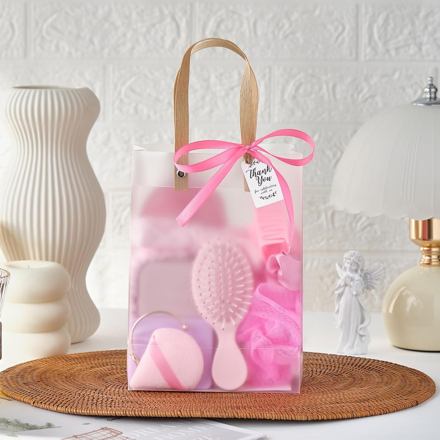 74Pcs Baby Shower Prizes for Game Winners Baby Shower Favors Gifts including Headband Hair Brush Jewelry Box with Gift Bag for Baby Shower Game Prizes Wedding Bridal Shower Favors (Pink)