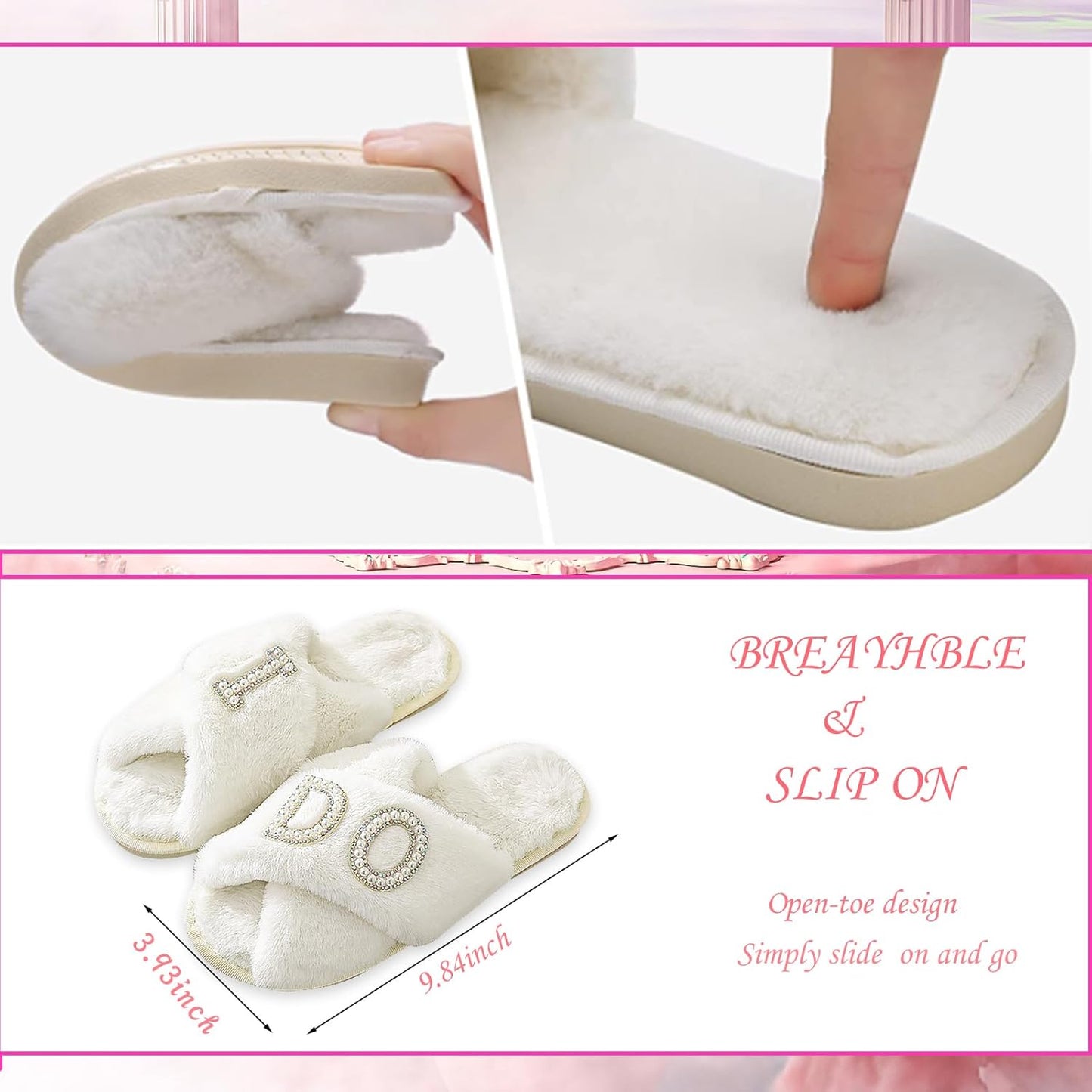 Bride To Be Gift Set - Makeup Bag, Slippers, Robe, Hair Clip - Wedding Gifts