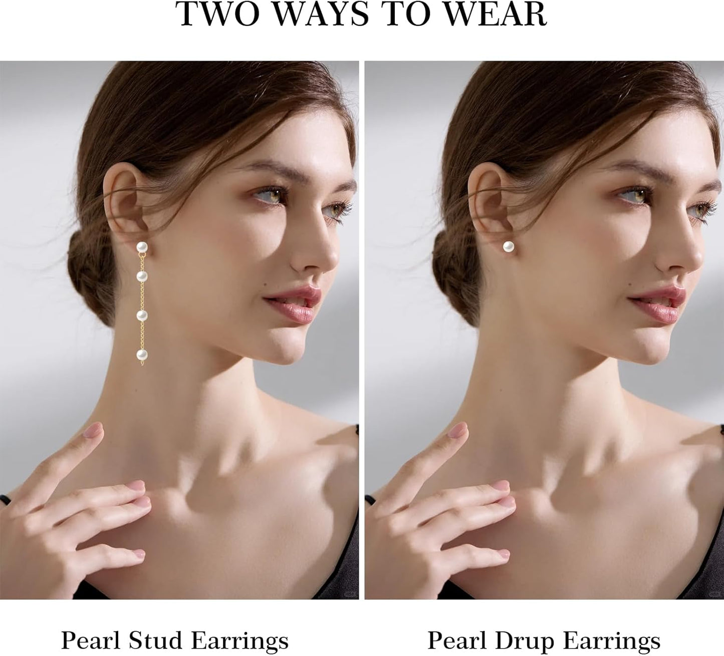 Pearl Jewelry Set for Women Faux Pearl Costume Jewelry Set with Necklace, Bracelets, Ring, Earrings for Wedding Bridal Birthday Tea Party