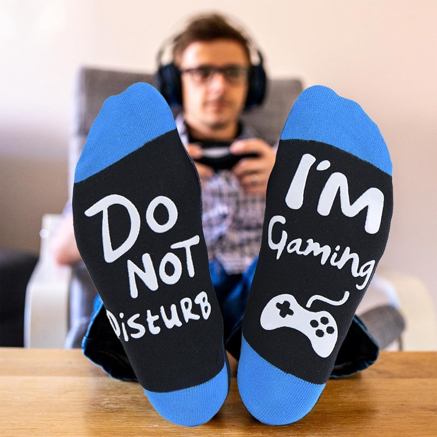 Funny Christmas Valentines Gifts Stocking Stuffers for Teen Kids Men Women Do Not Disturb I'm Gaming Socks Gamer Socks