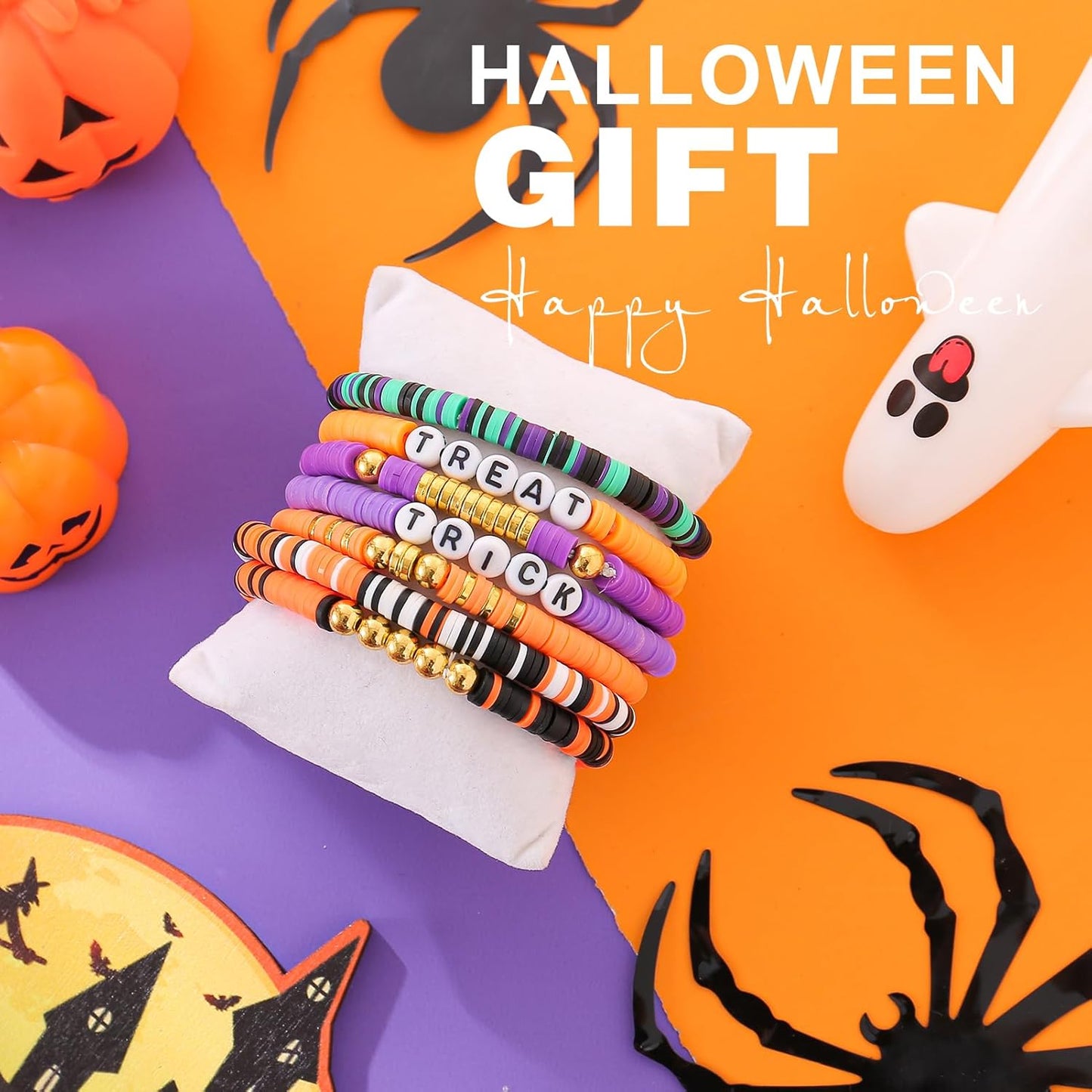 Friendship Bracelets Trendy Heishi Clay Bead Bracelets Stack Gold Beaded Stretch Bracelets for Women Boho Stackable Bracelets Bulk Cute Preppy Jewelry