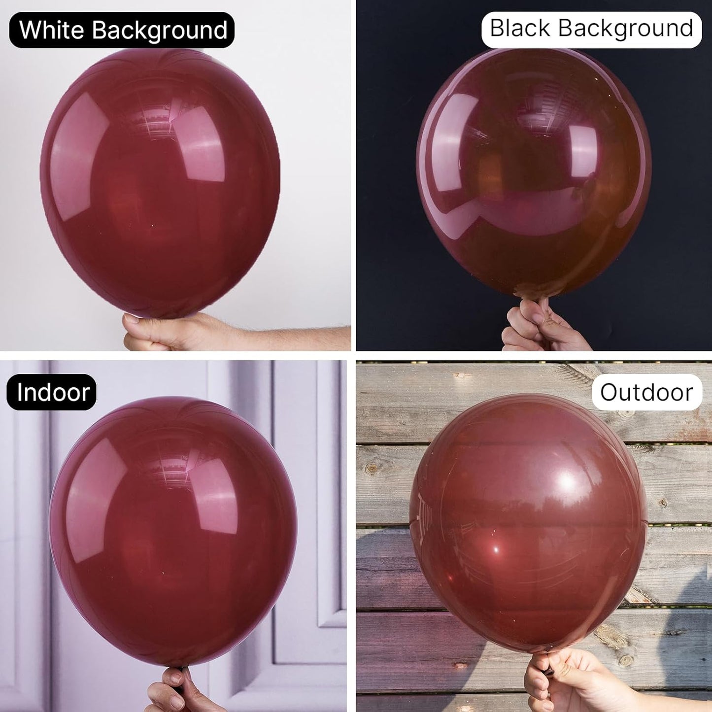 PartyWoo Retro Red Balloons, 50 pcs 12 Inch Burgundy Balloons, Maroon Balloons for Balloon Garland Arch as Party Decorations, Birthday Decorations, Wedding Decorations, Baby Shower Decorations