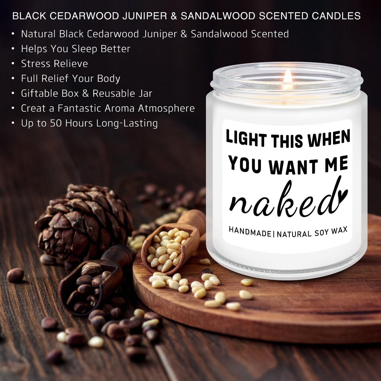 Homsolver Gifts for Boyfriend Husband Men Couples, Funny Birthday Anniversary Wedding Valentines Christmas Romantic Gifts for Boyfriend, Husband, Men, Naughty Unique Lavender Candle