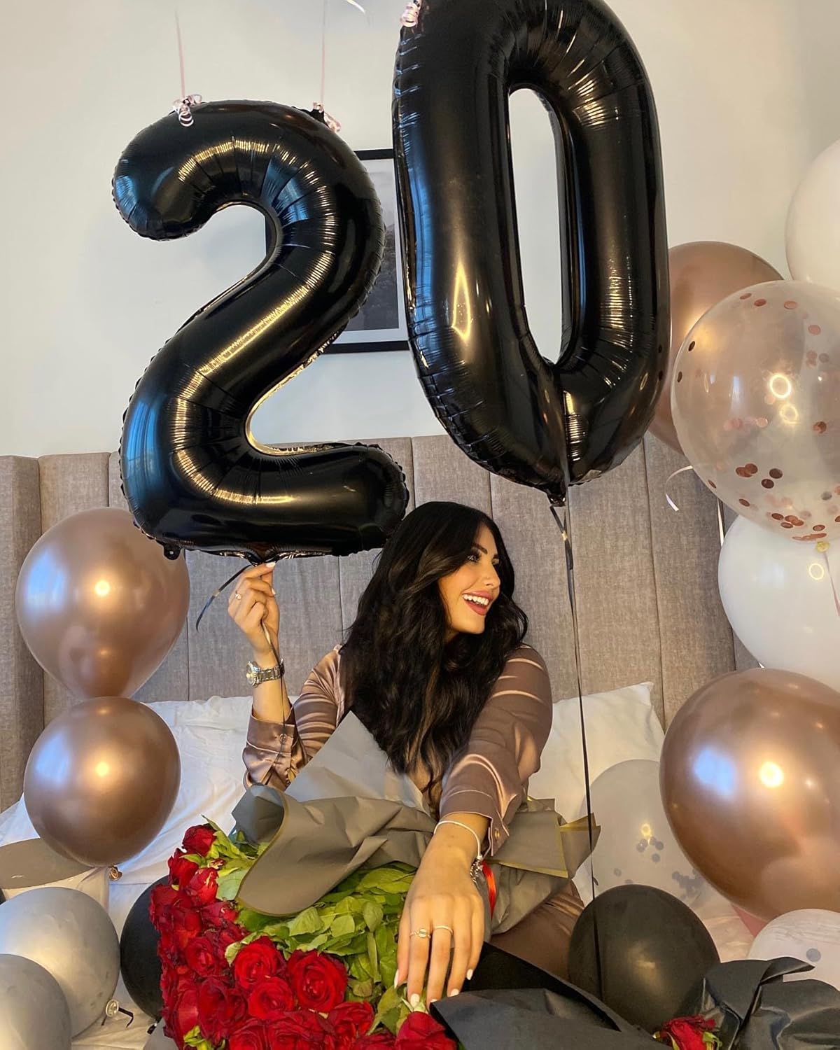 Black Number 10 Balloon 40 inch, 10 Number Balloons, 10th Black Birthday Decorations, 10 Year Old Girls Boys Party Supplies