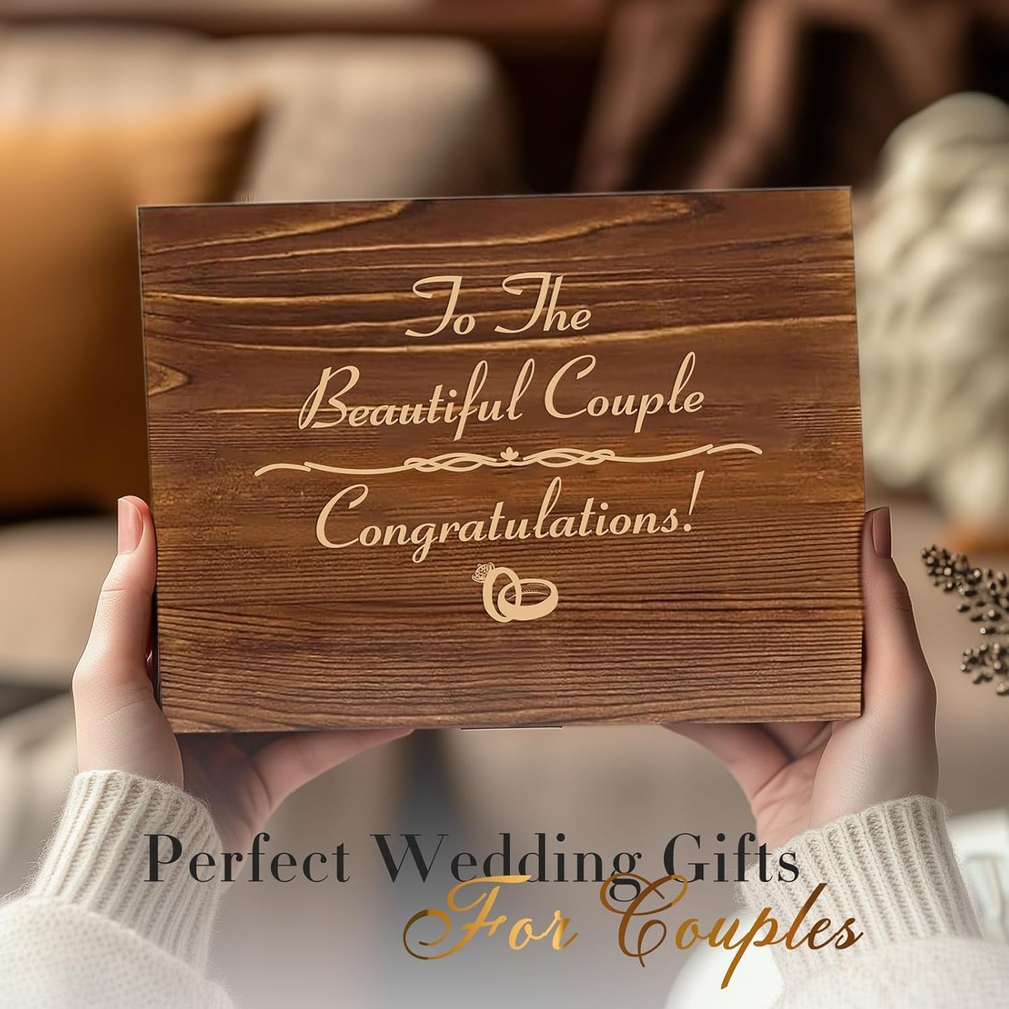 Christmas Wedding Gifts for Couples 2025, Hubby and Wifey Memory Wooden Box Set, Bridal Shower Gift, His and Hers Gift, Anniversary or Christmas Gifts for Bride and Groom