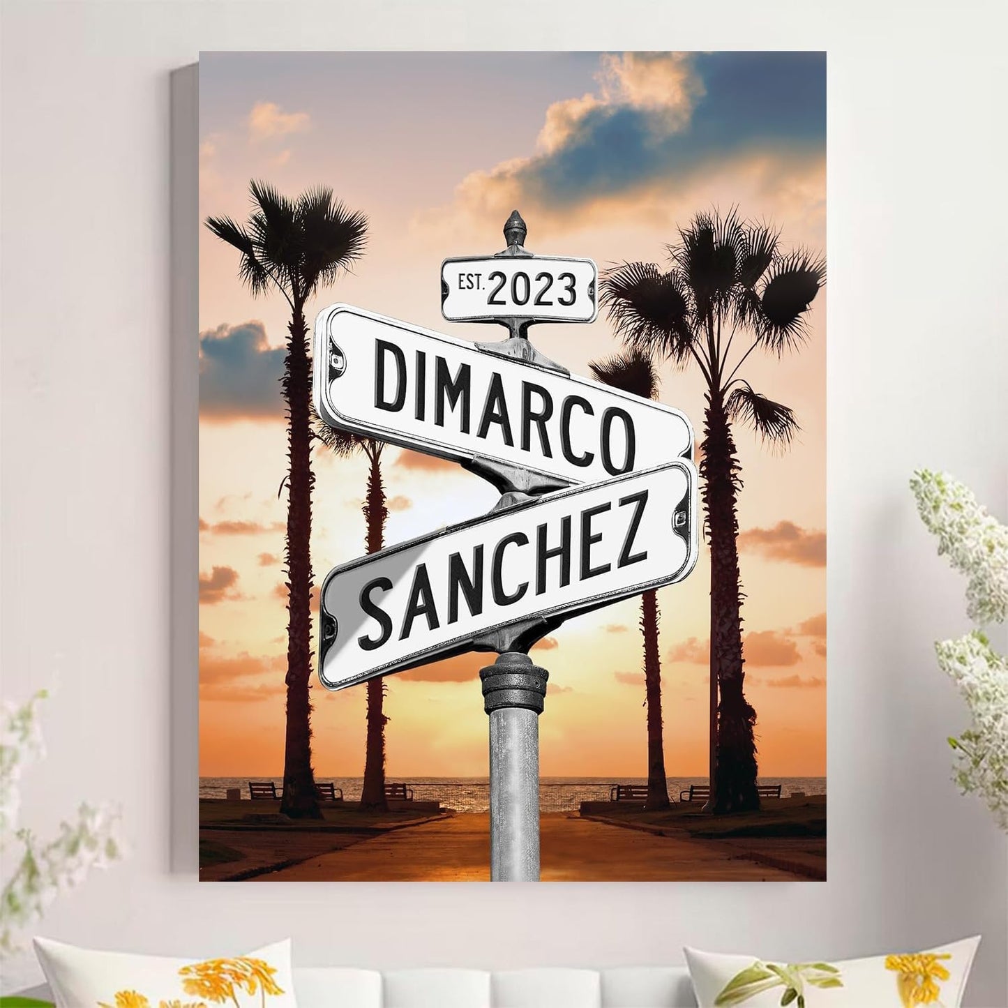 Personalized Crossroad Couples Street Sign Vintage Customize Name And Date Valentine's Day Christmas Birthday Wedding Anniversary Engagement Gifts For Him Her Boyfriend Girlfriend Wife Husband #27
