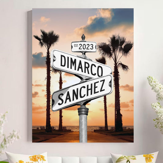 Personalized Crossroad Couples Street Sign Vintage Customize Name And Date Valentine's Day Christmas Birthday Wedding Anniversary Engagement Gifts For Him Her Boyfriend Girlfriend Wife Husband #27