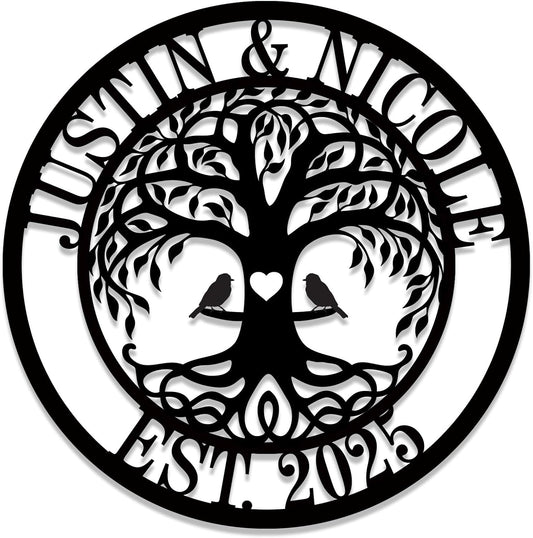 Wedding Gifts for Couples 2025 Last Name Signs for Home Personalized Metal Signs Monogram Wall Decor Anniversary Wedding Gift