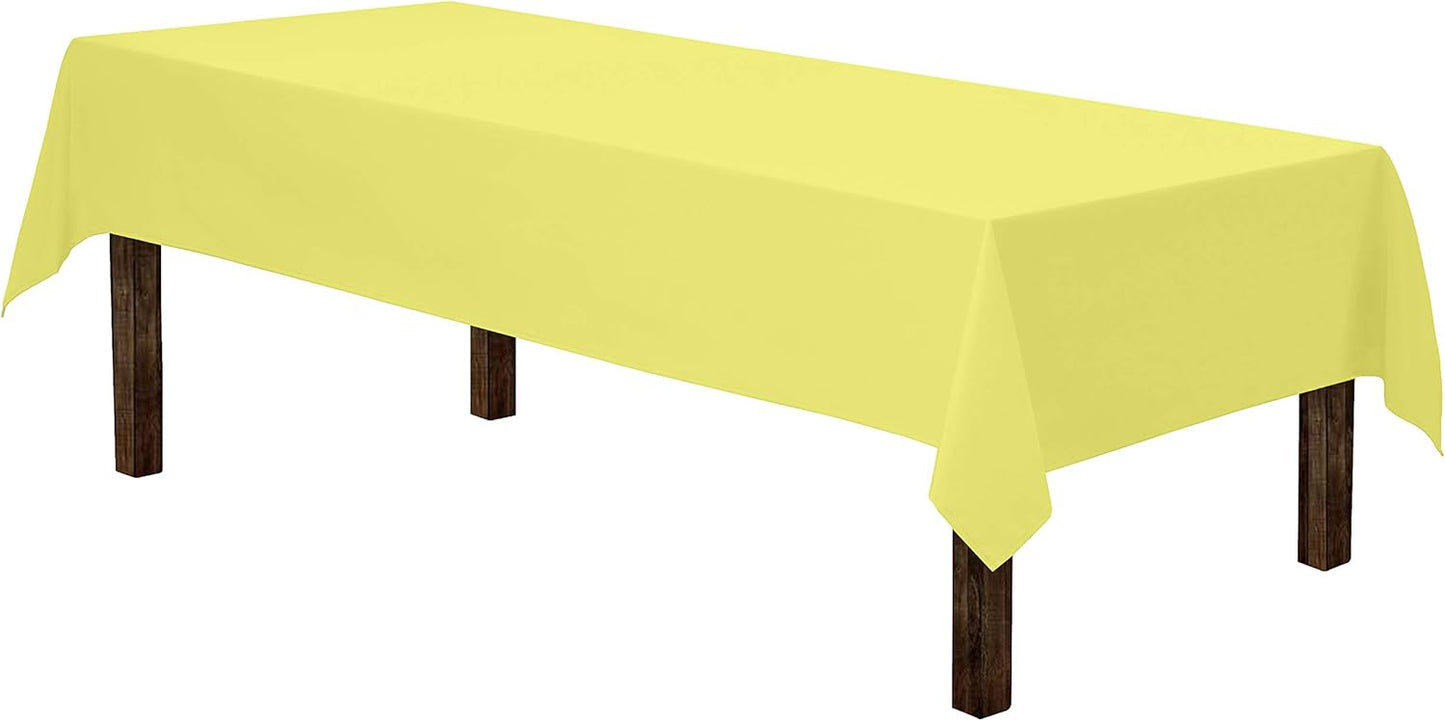 Gee Di Moda Rectangle Tablecloth - 60 x 102 Inch Yellow Table Cloth for 6 Foot Rectangle Table - Heavy Duty Washable Fabric - for 6 Ft Buffet Table, Holiday Party, Dinner, Wedding & Baby Shower